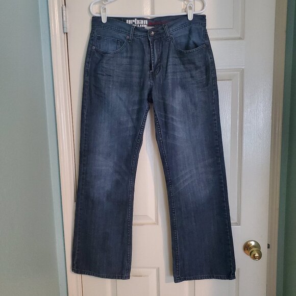 Urban Pipeline Relaxed Bootcut Jeans 32 x 32 dark blue black wash - Picture 1 of 4